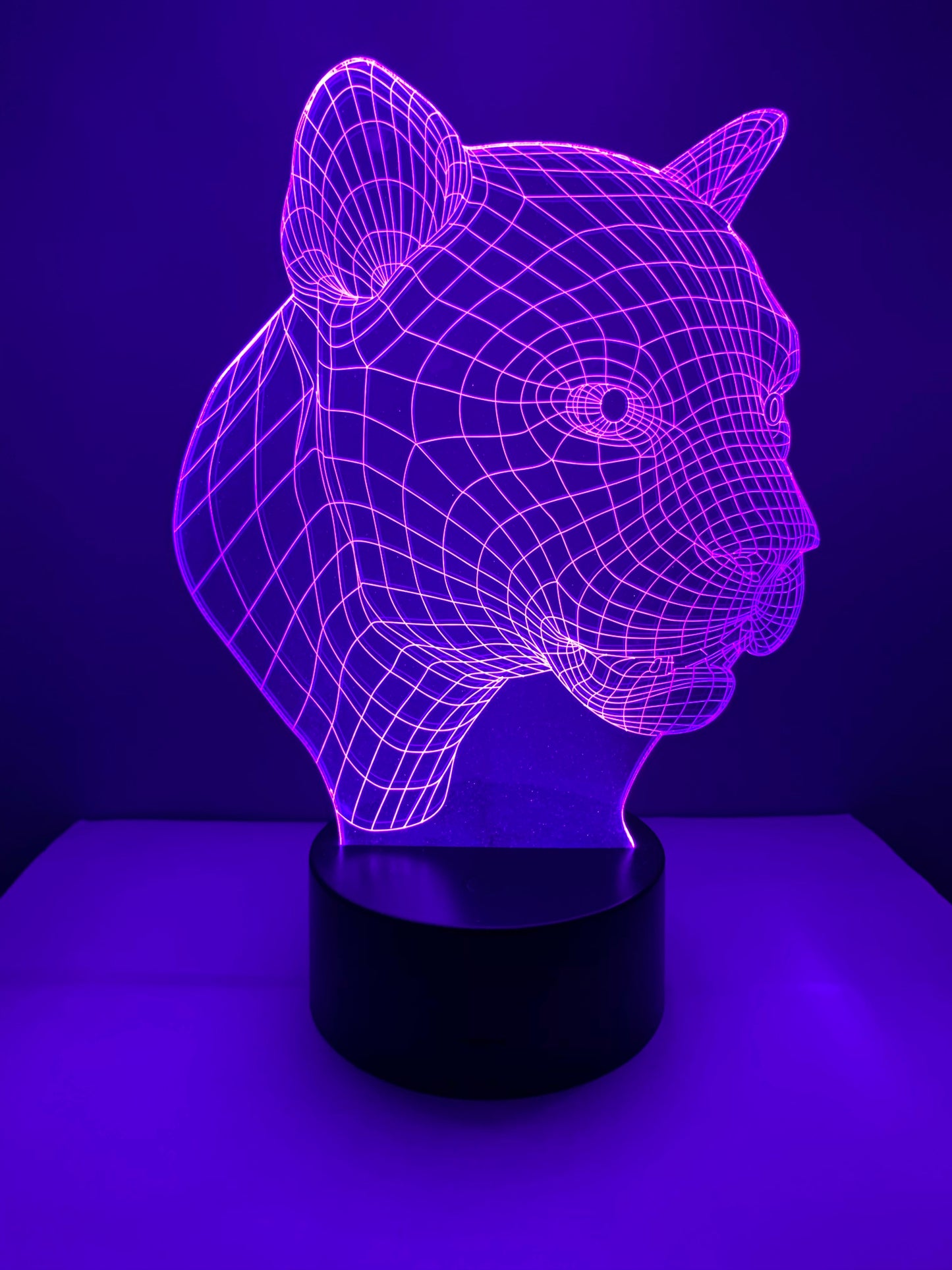 Lampe 3D DEL Tête de Panthère
