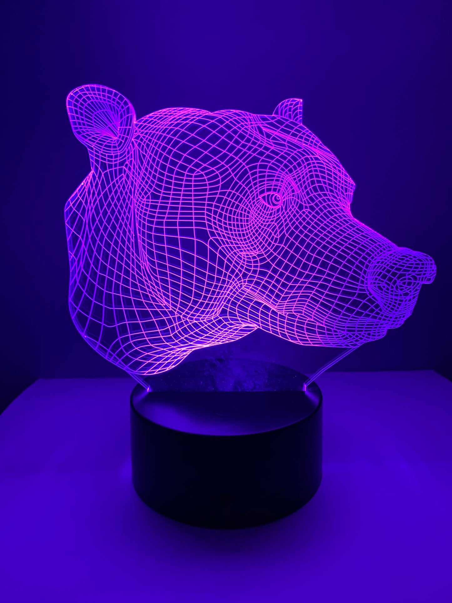 Lampe 3D DEL Tête d’ours