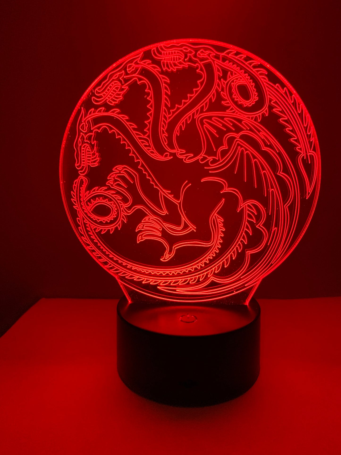 Lampe 3D DEL Dragon Game of thrones House Targaryen