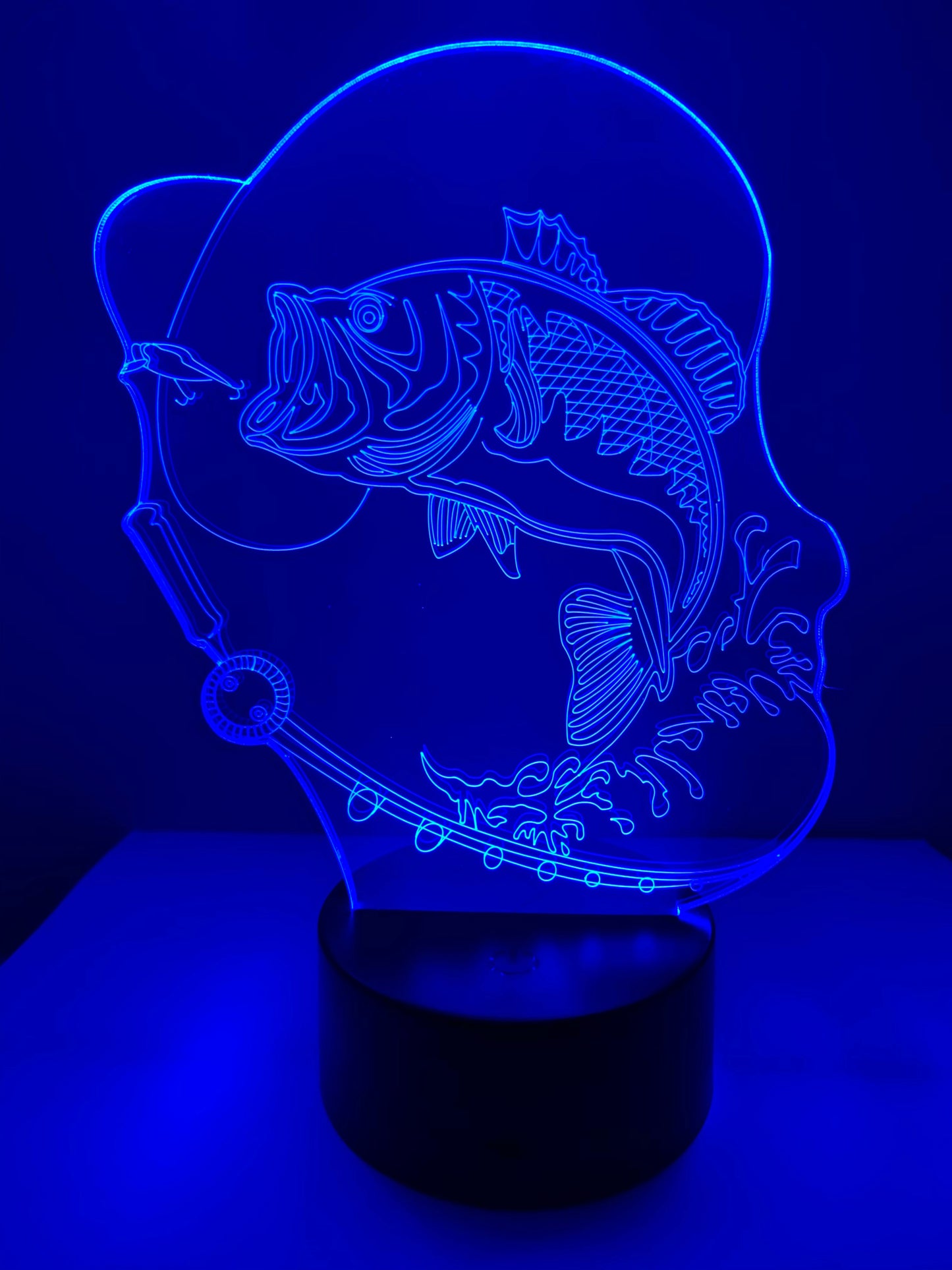 Lampe 3D DEL Pêche Prise d’un poisson