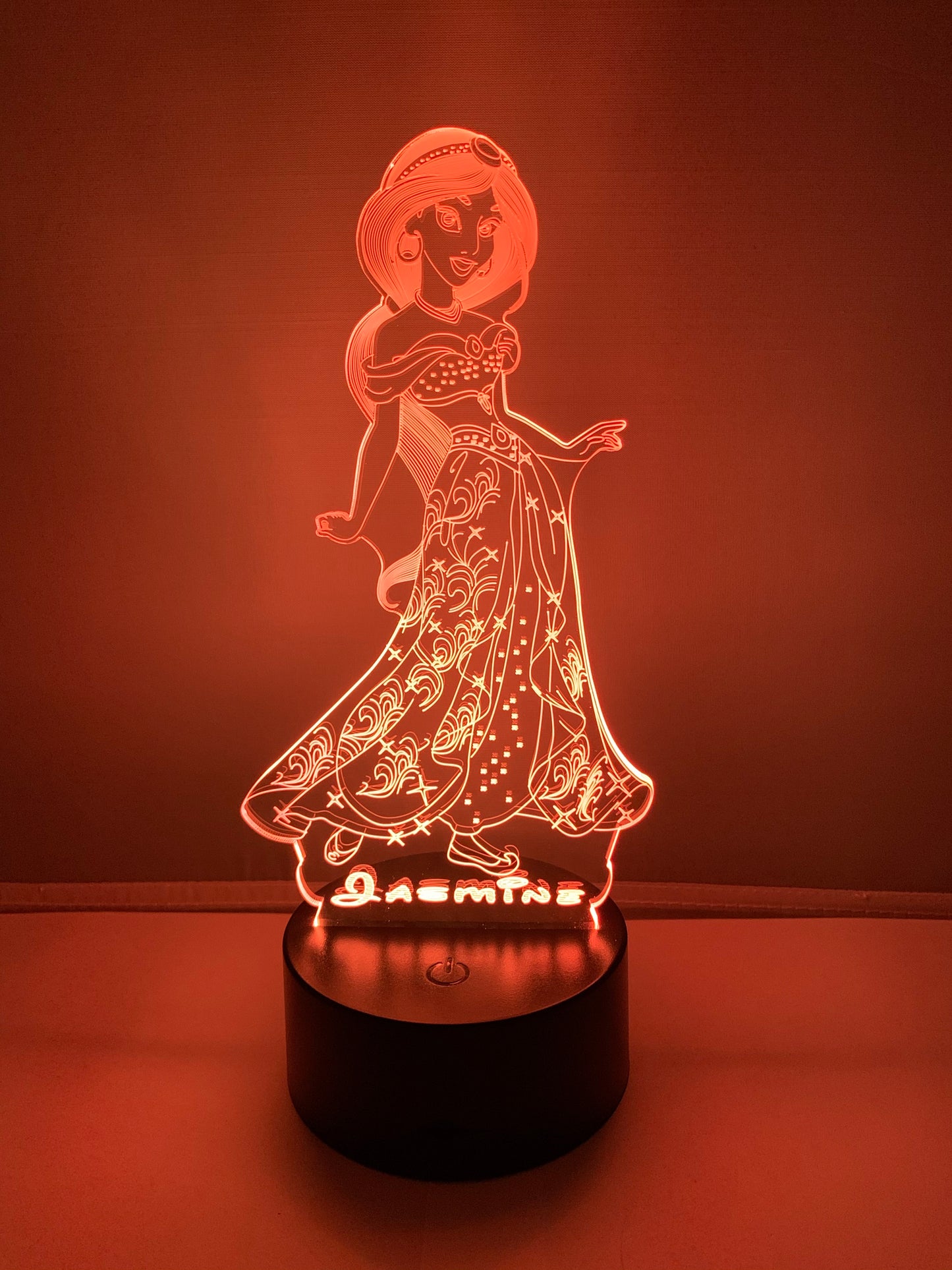 Lampe 3D DEL Princesse Jasmine Aladdin