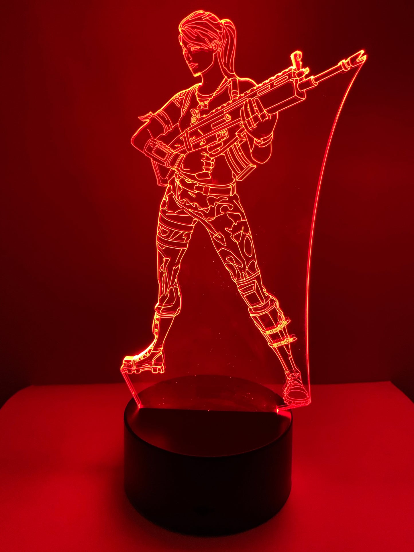 Lampe 3D DEL Femme Soldat