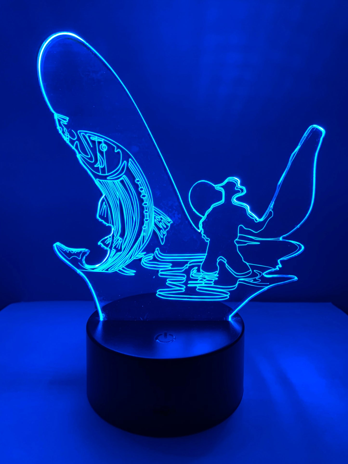 Lampe 3D DEL Pêcheur (Pêche d’un poisson)
