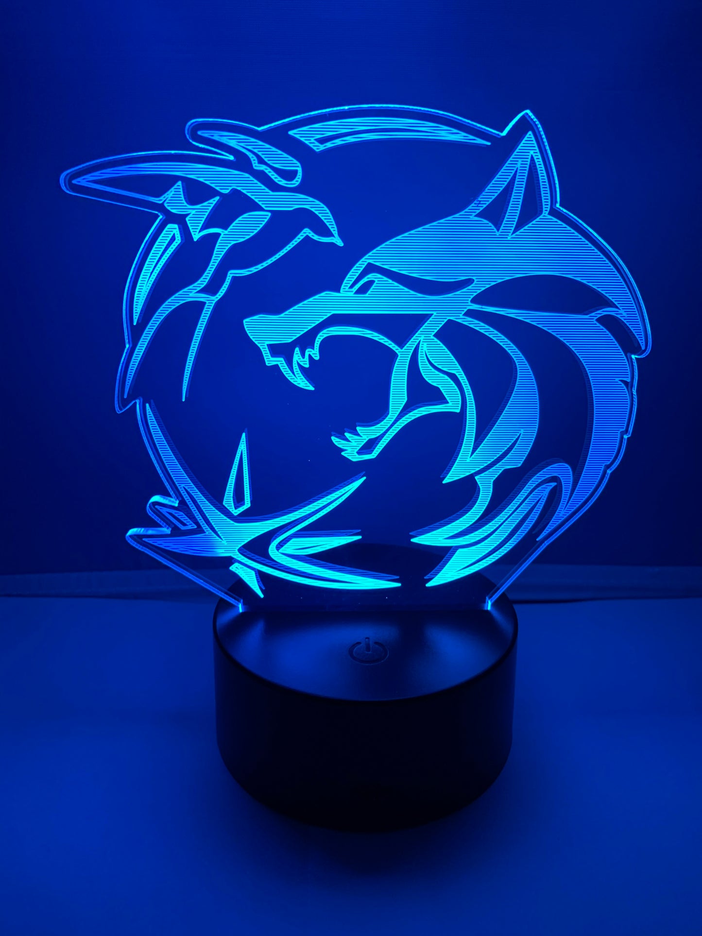 Lampe 3D DEL Logo 3 Symboles The Witcher