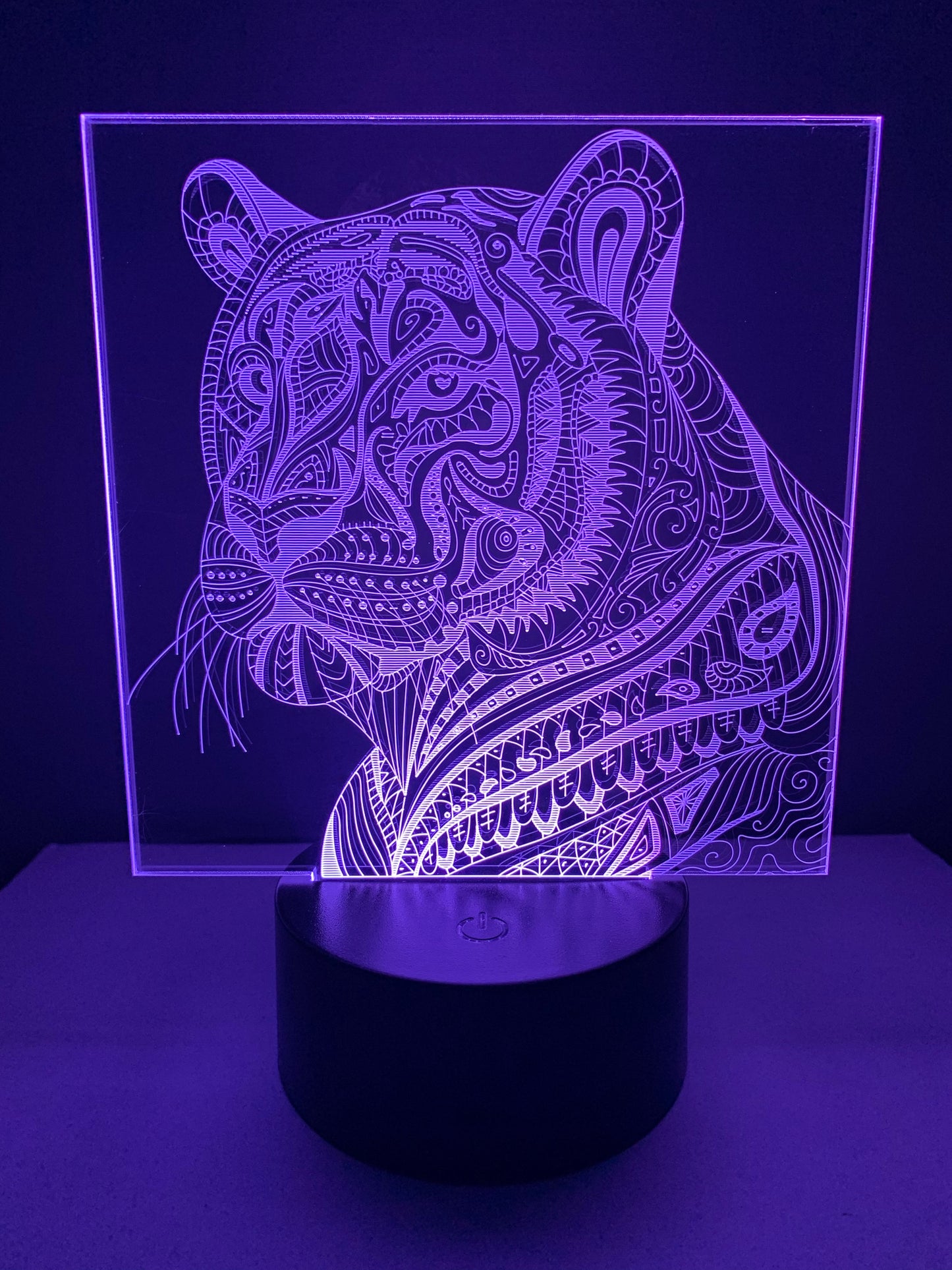 Lampe 3D DEL Tigre (Mosaïque)