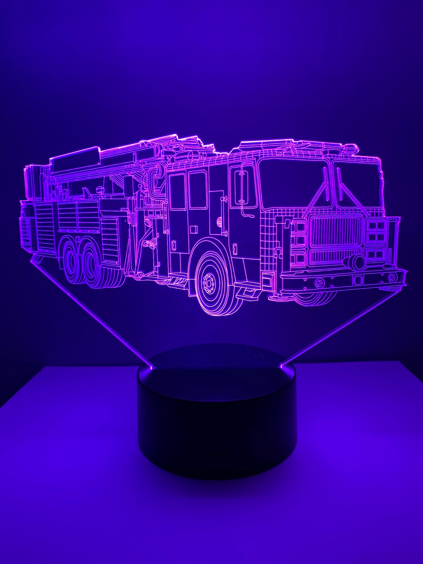 Lampe 3D DEL Camion de pompier