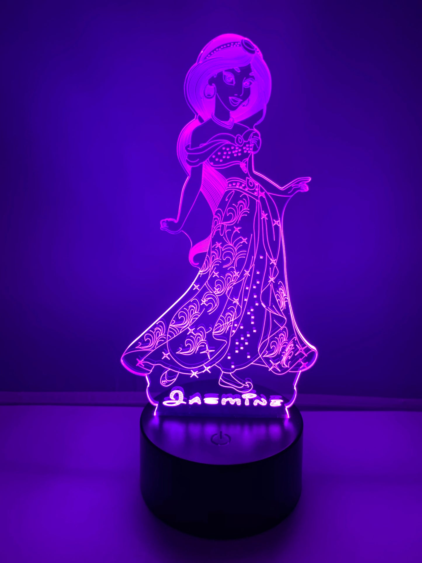 Lampe 3D DEL Princesse Jasmine Aladdin