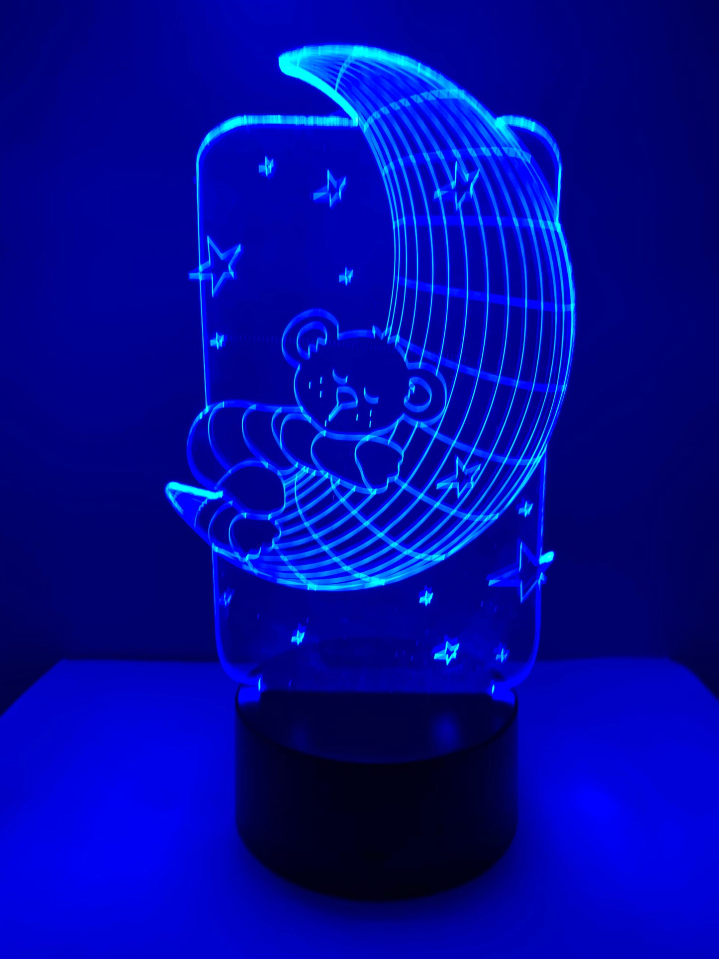 Lampe 3D DEL Ourson sur lune