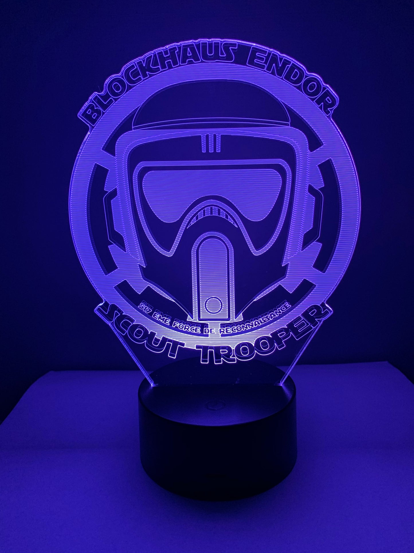 Lampe 3D DEL Blockhaus Endor Scout Trooper