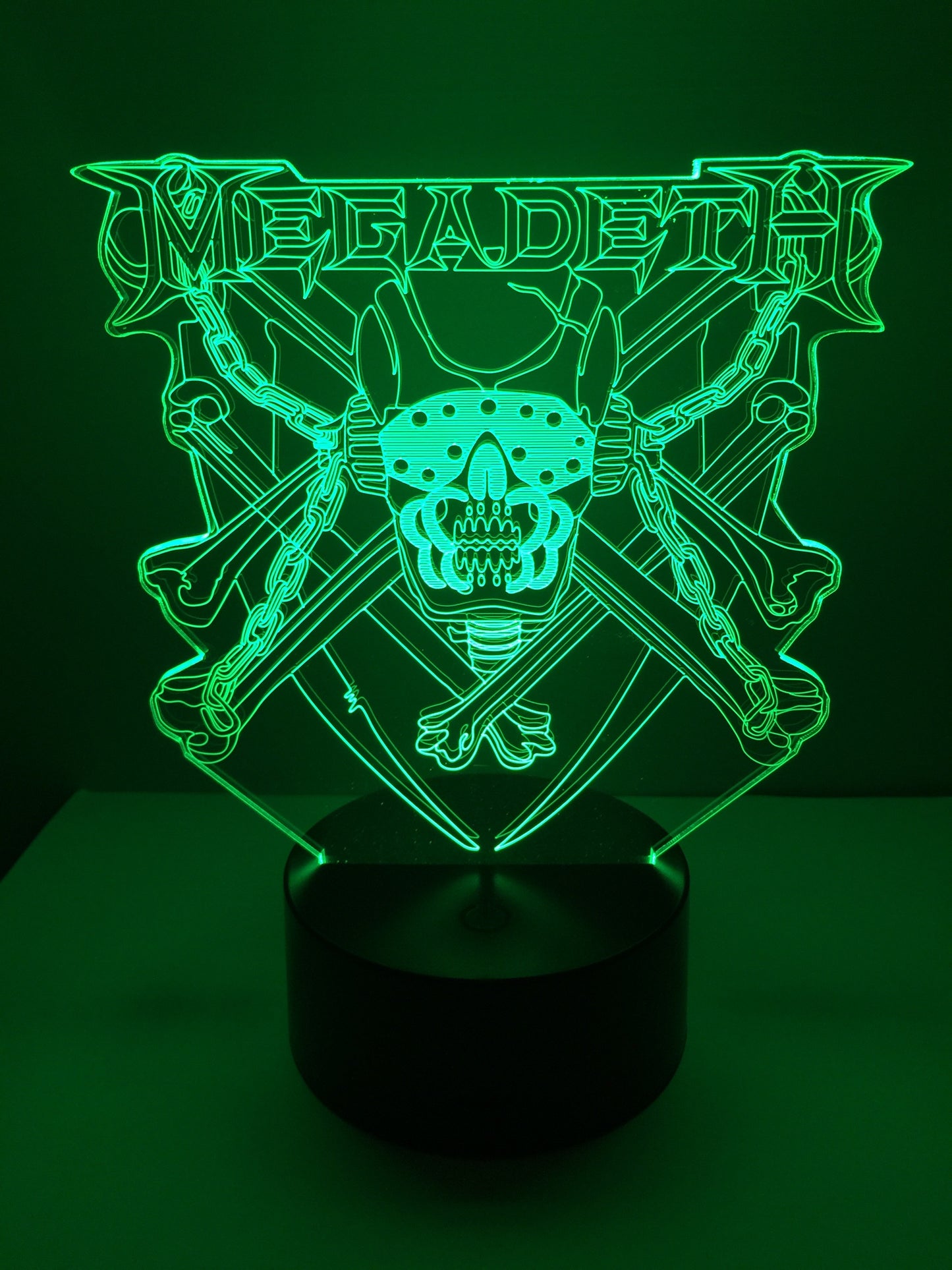 Lampe 3D DEL Megadeath (Tête de mort)