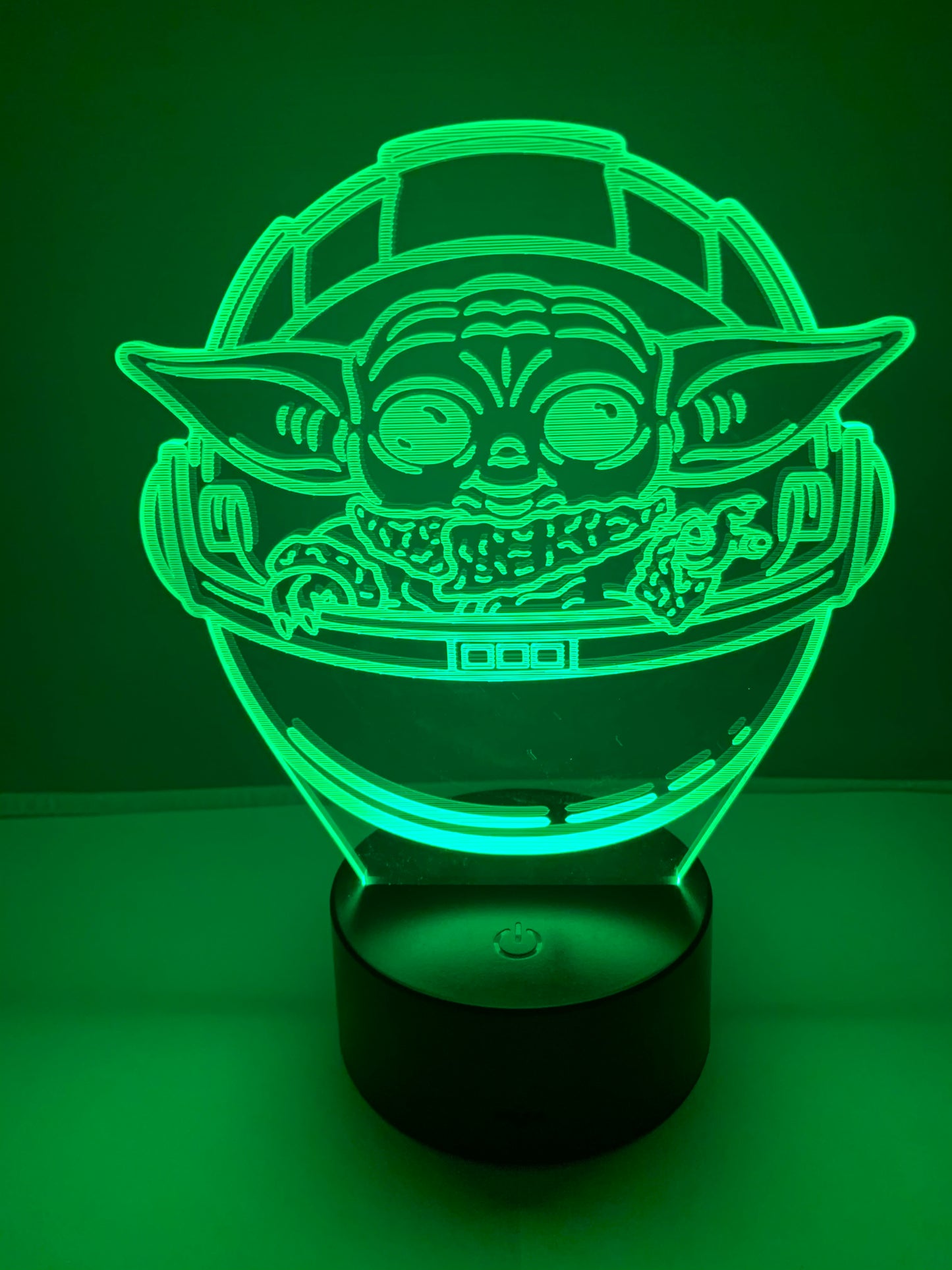 Lampe 3D DEL Grogu Bébé Yoda Vaisseau Star Wars