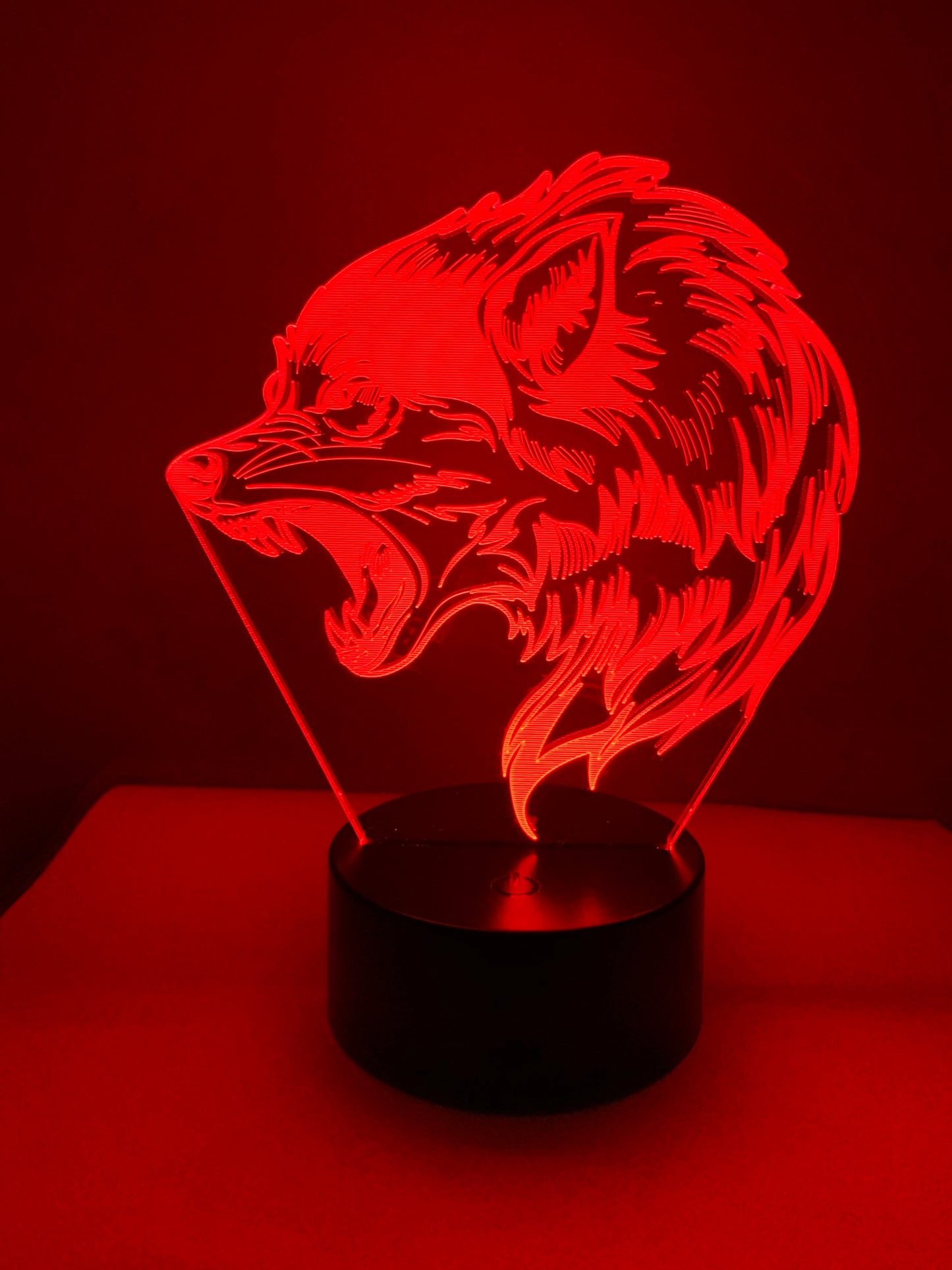 Lampe 3D DEL Loup enragé