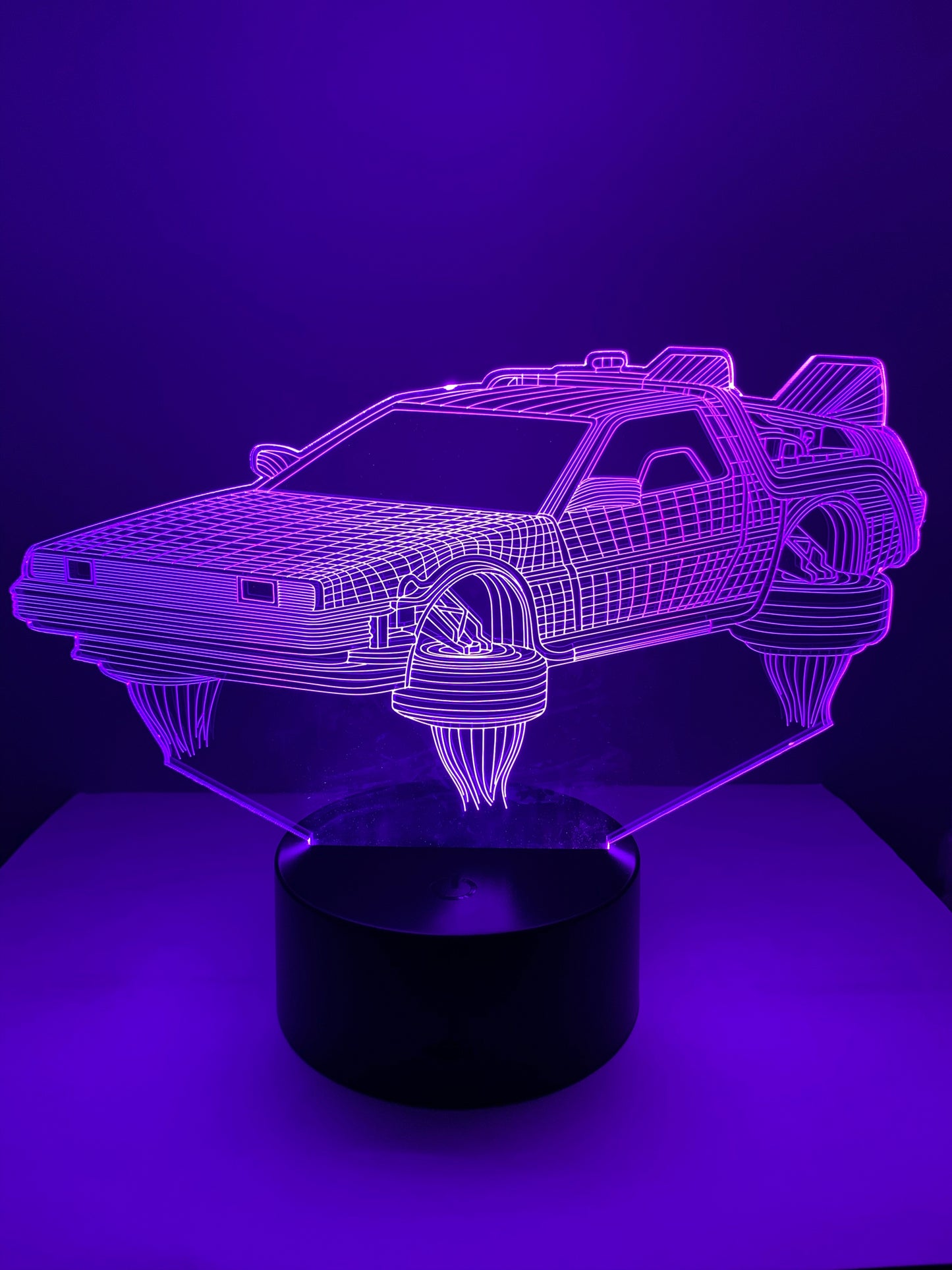 Lampe 3D DEL Auto DeLorean Retour Vers Le Futur
