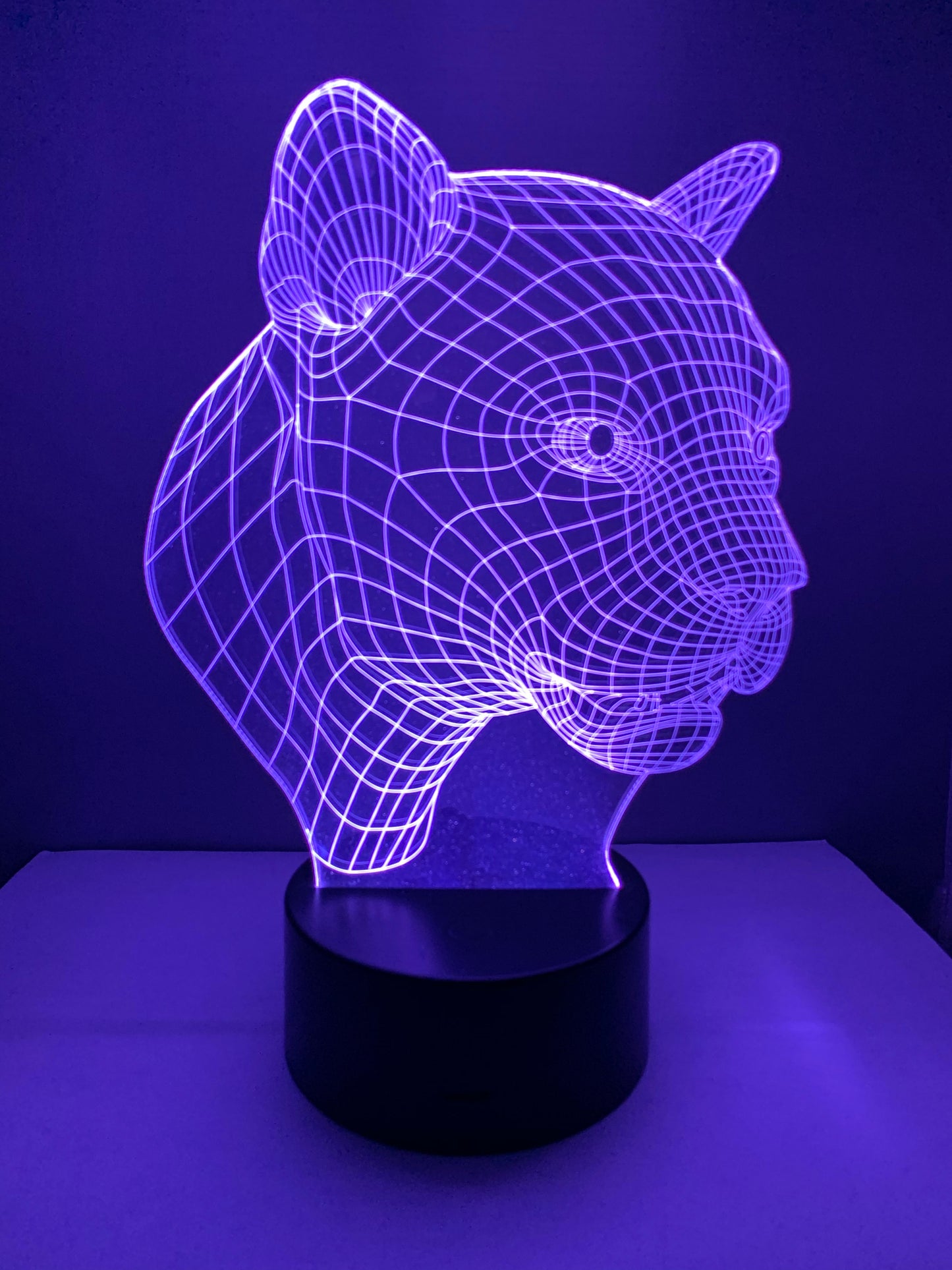 Lampe 3D DEL Tête de Panthère
