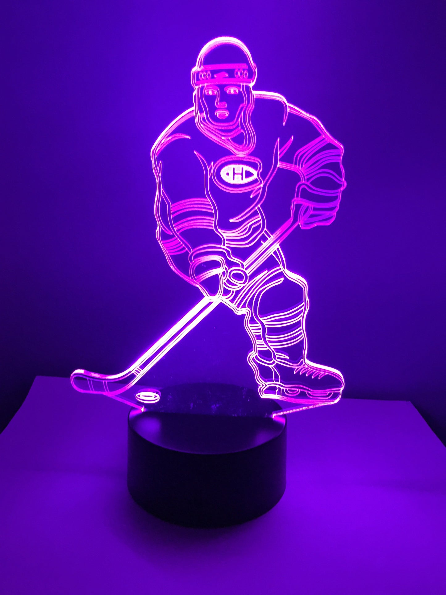 Lampe 3D DEL Hockey Joueur des Canadiens