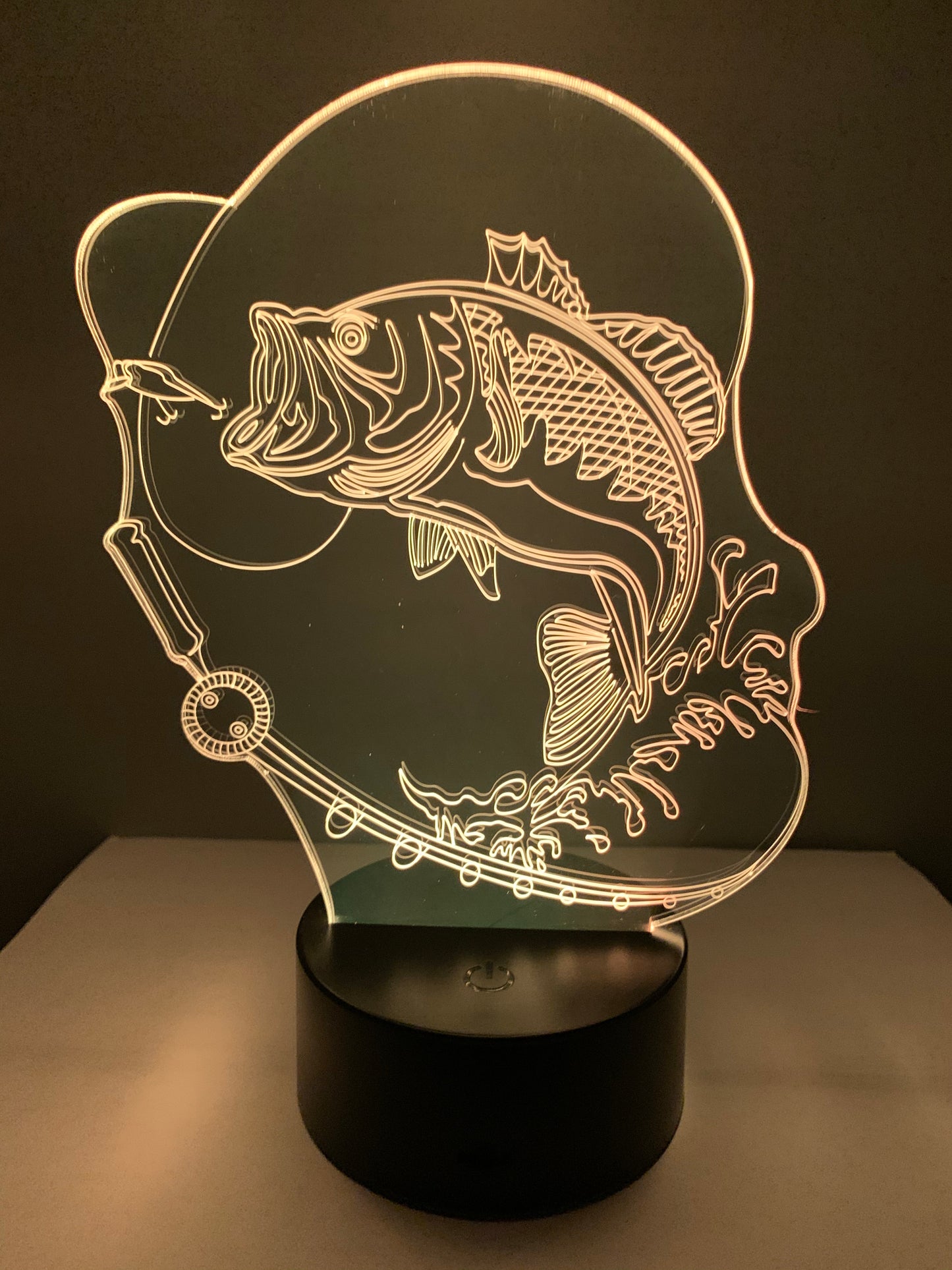 Lampe 3D DEL Pêche Prise d’un poisson