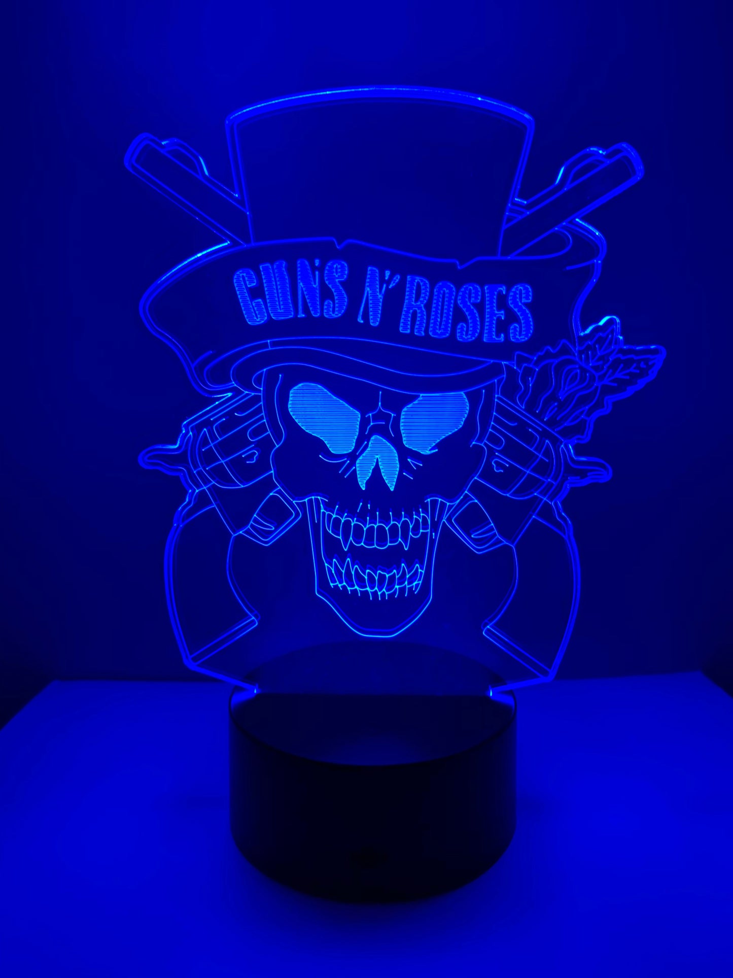Lampe 3D DEL Guns N' Roses (Tête de mort)