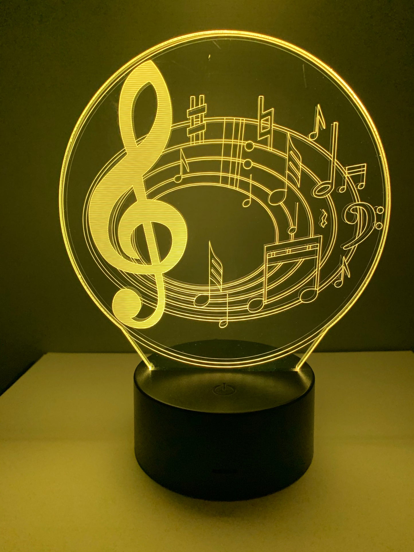Lampe 3D DEL Notes de musique
