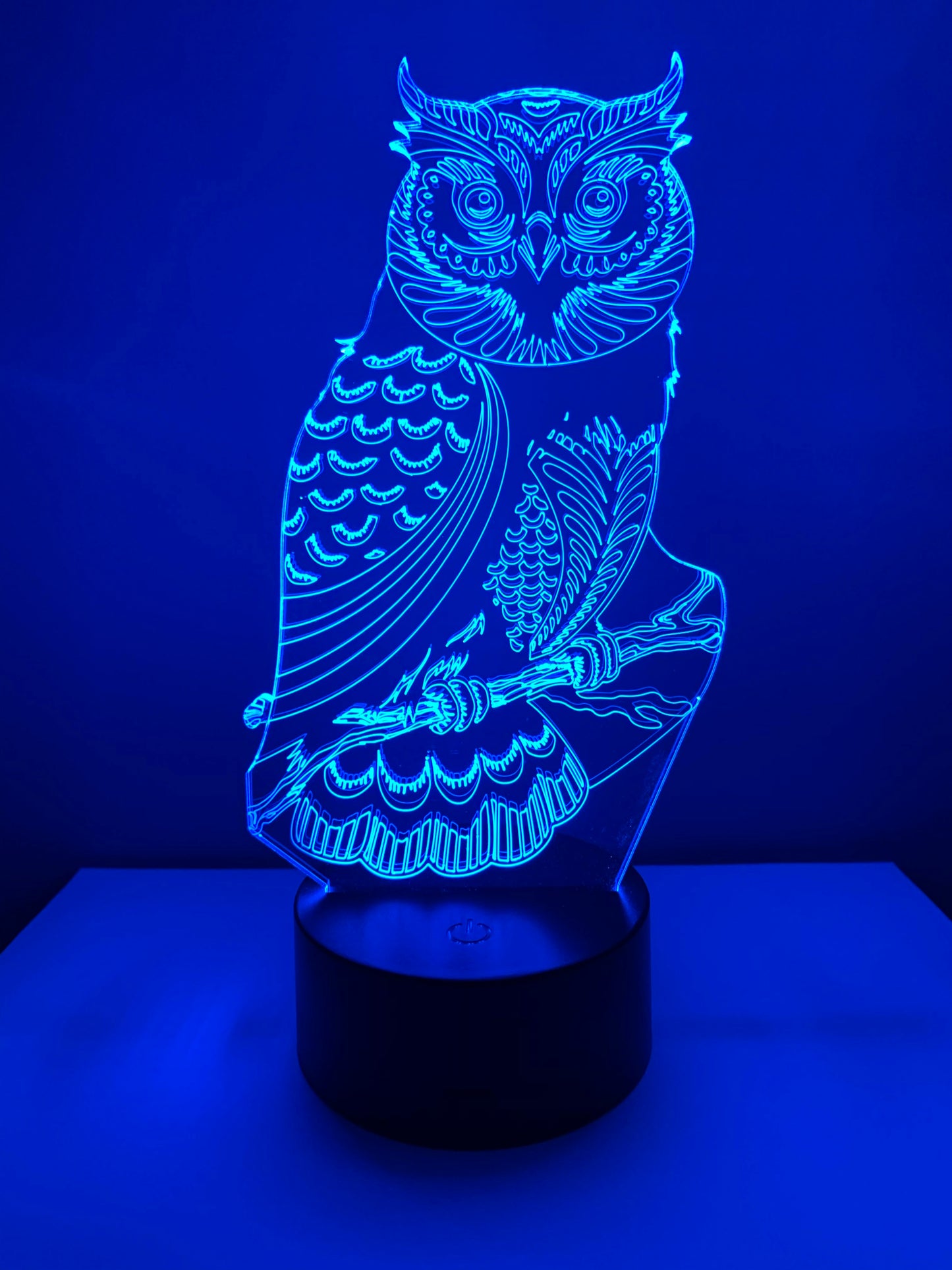 Lampe 3D DEL Hiboux perché