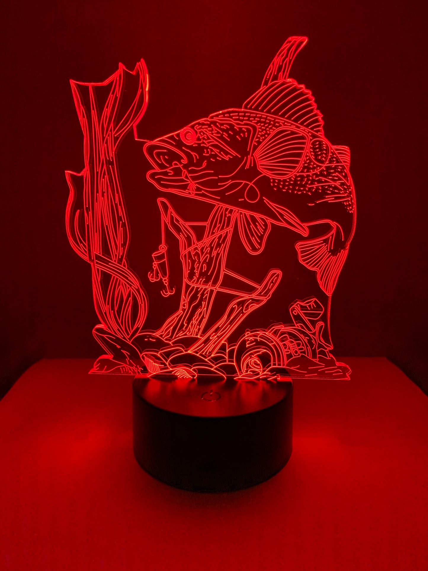 Lampe 3D DEL Pêche Gros Poisson