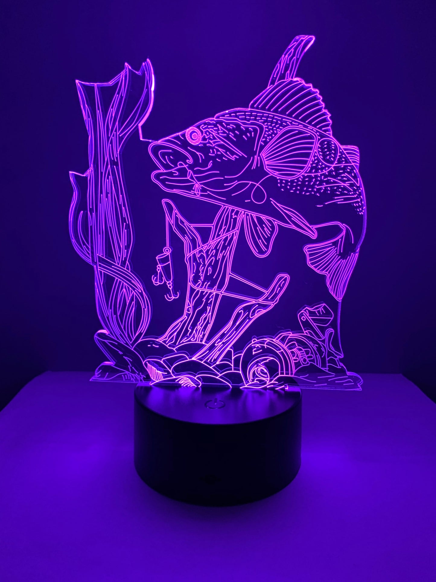 Lampe 3D DEL Pêche Gros Poisson