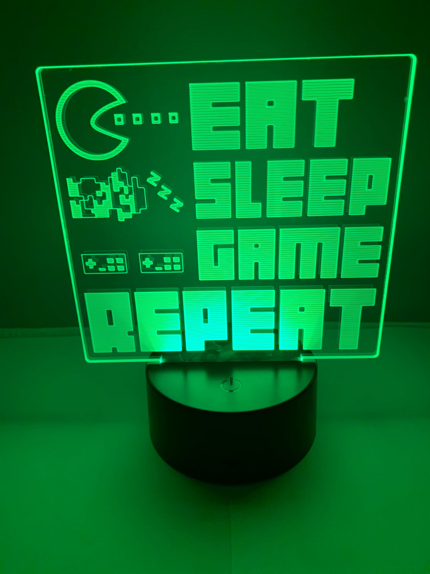 Lampe 3D DEL Eat Game Sleep Repeat