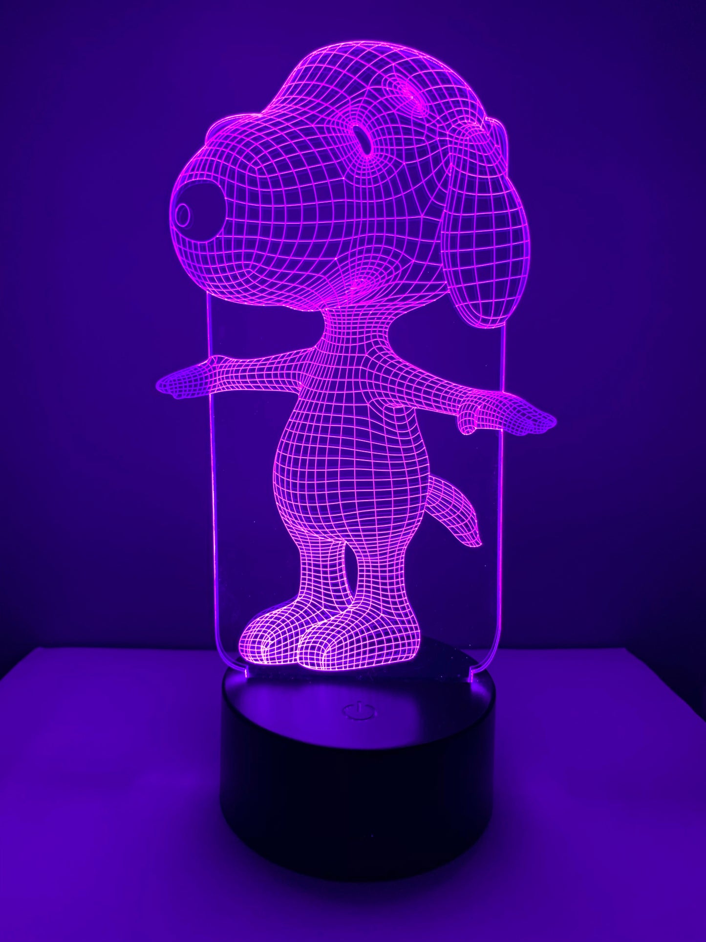 Lampe 3D DEL Chien Beagle Snoopy