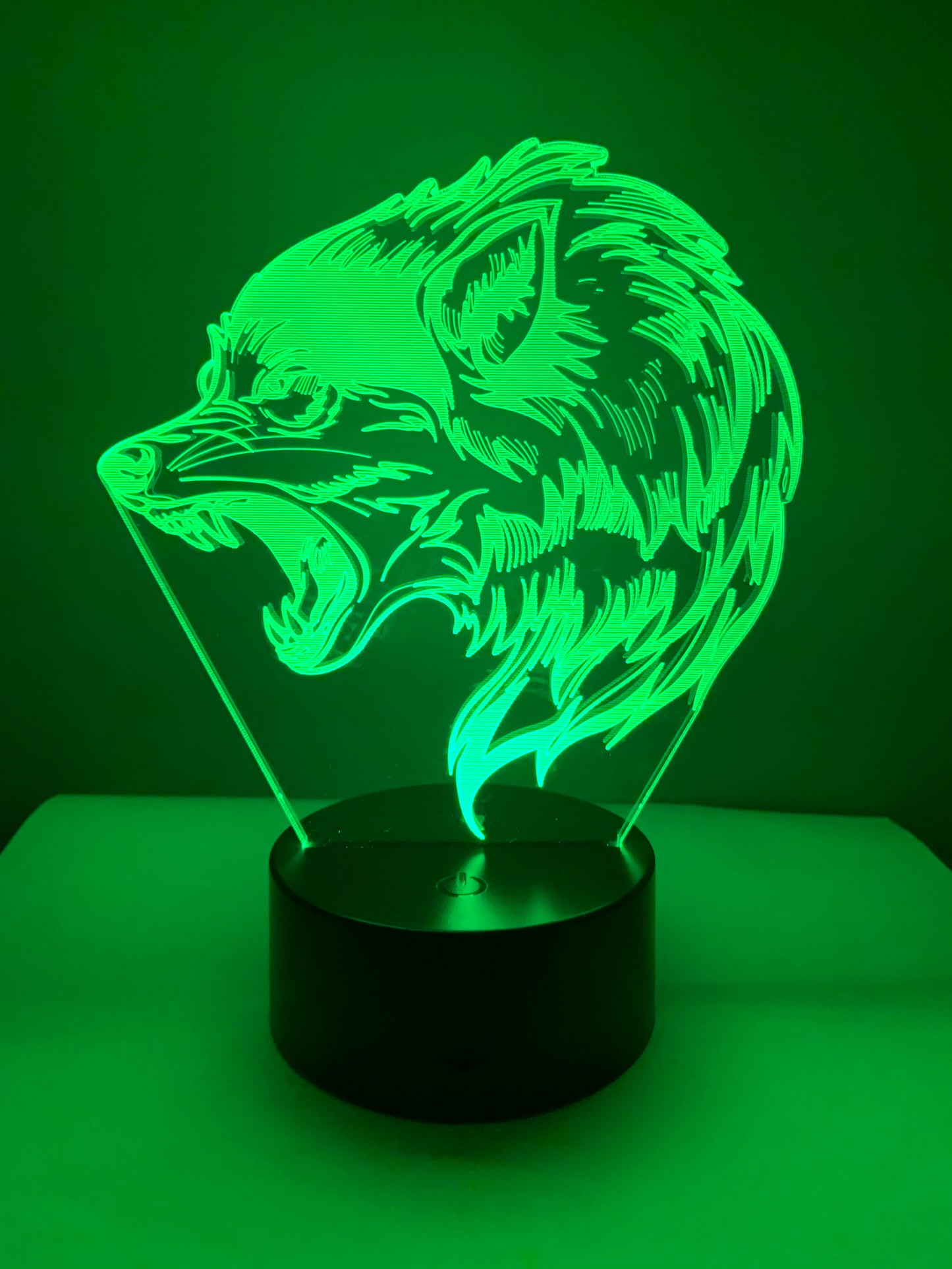 Lampe 3D DEL Loup enragé