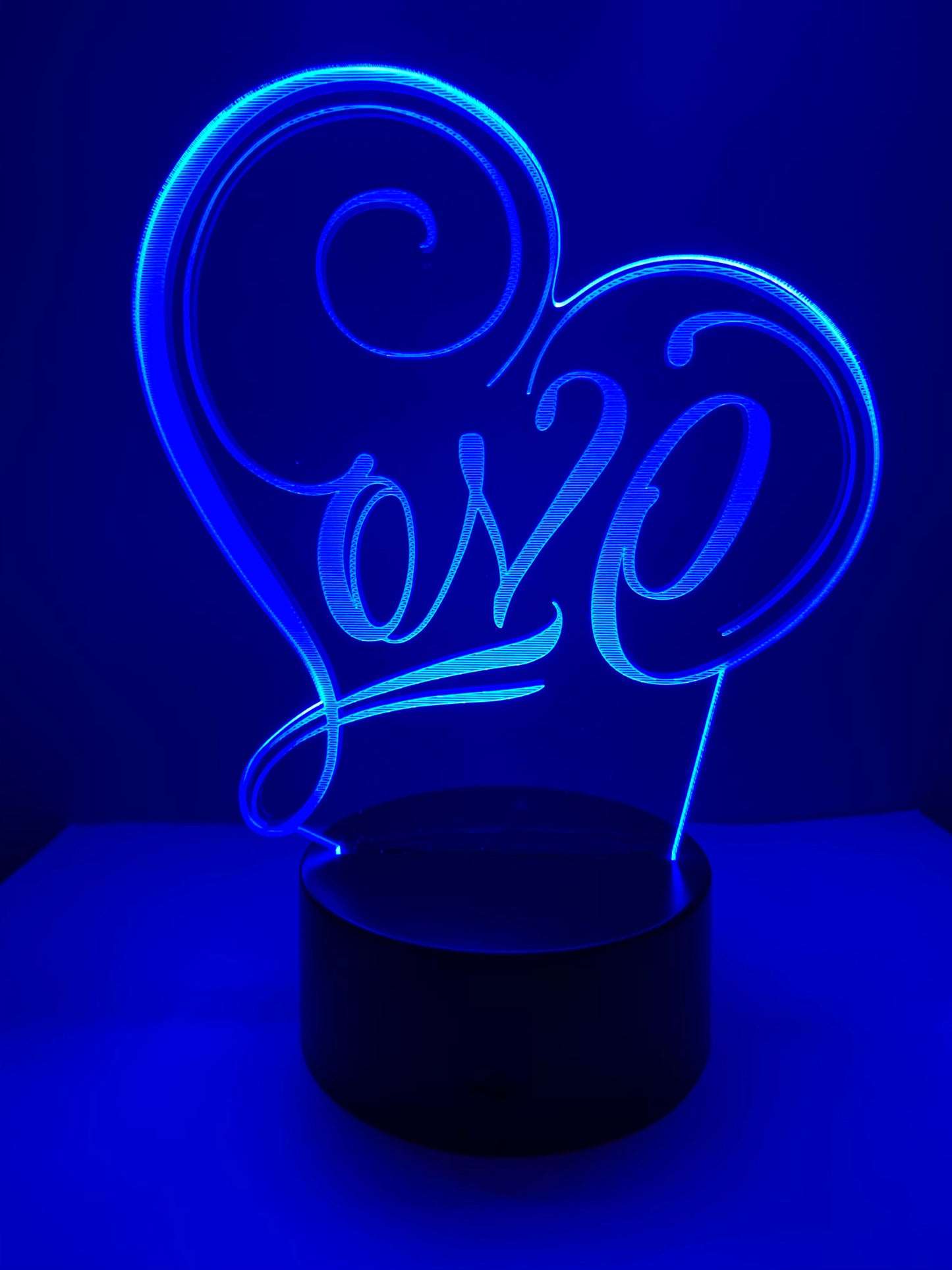 Lampe 3D DEL Coeur Love Amour