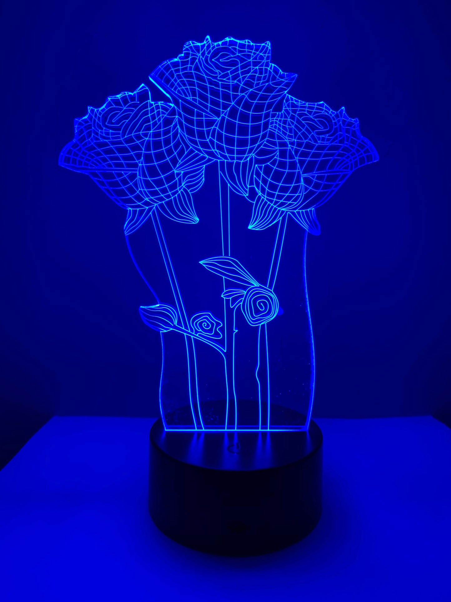 Lampe 3D DEL Fleurs