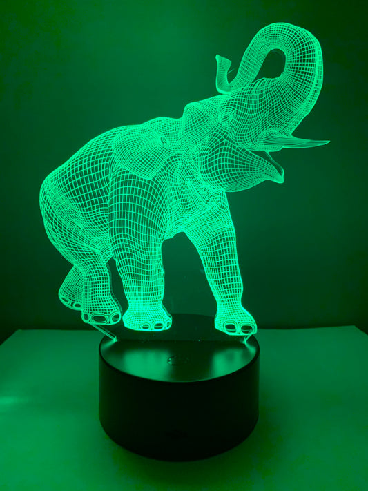 Lampe 3D DEL Éléphant
