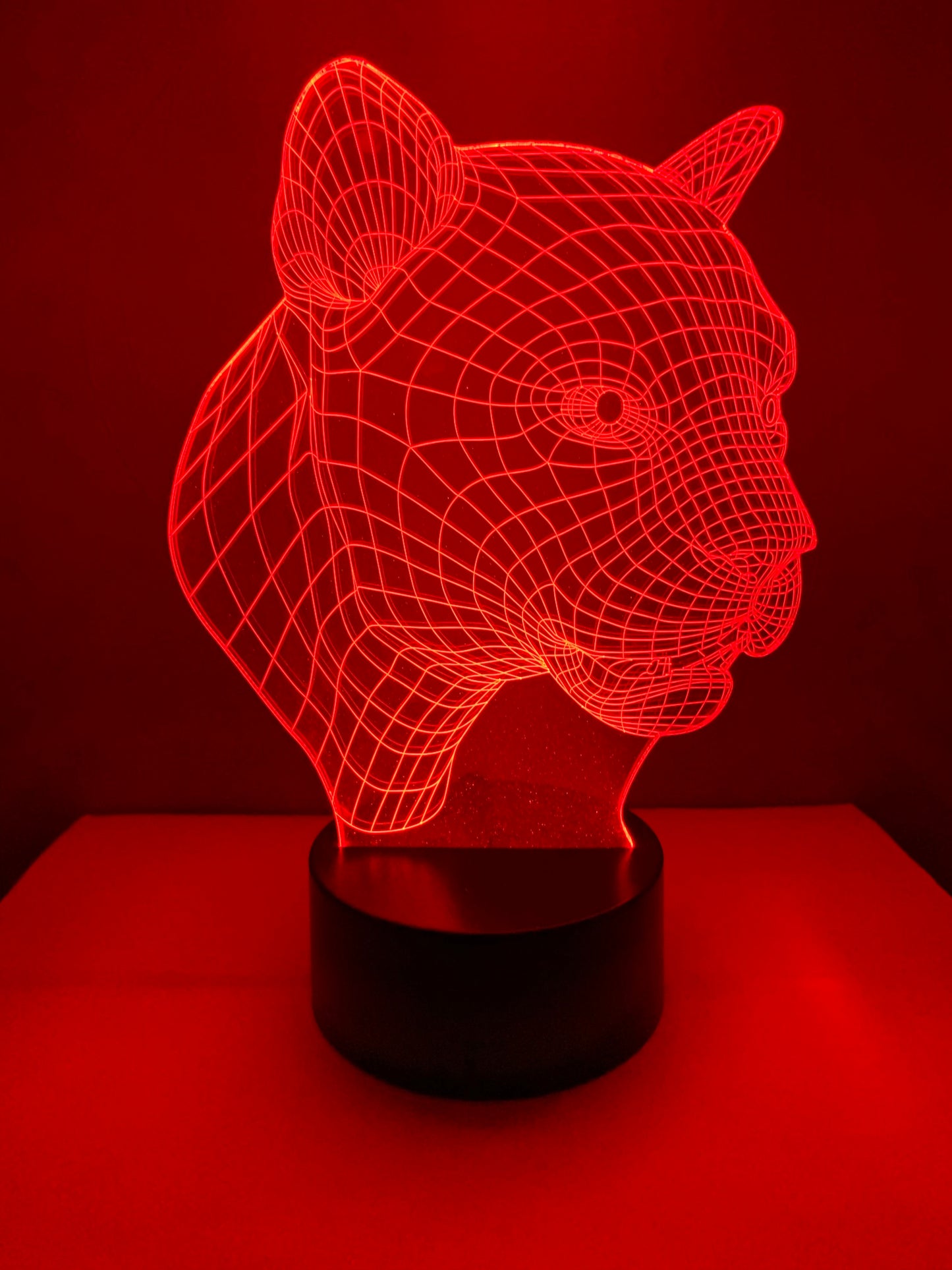 Lampe 3D DEL Tête de Panthère