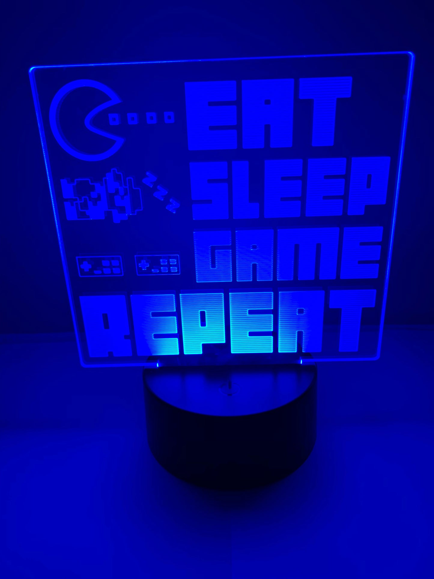 Lampe 3D DEL Eat Game Sleep Repeat