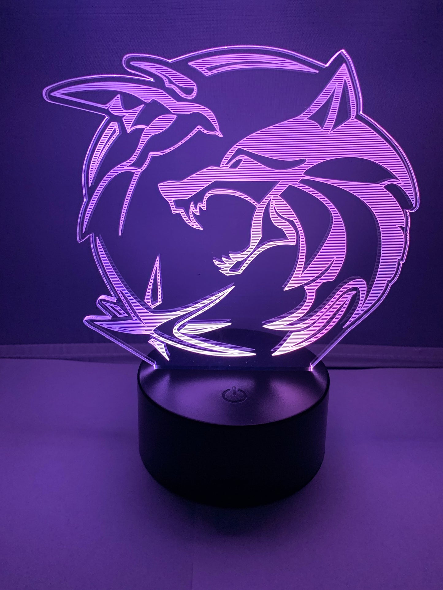 Lampe 3D DEL Logo 3 Symboles The Witcher