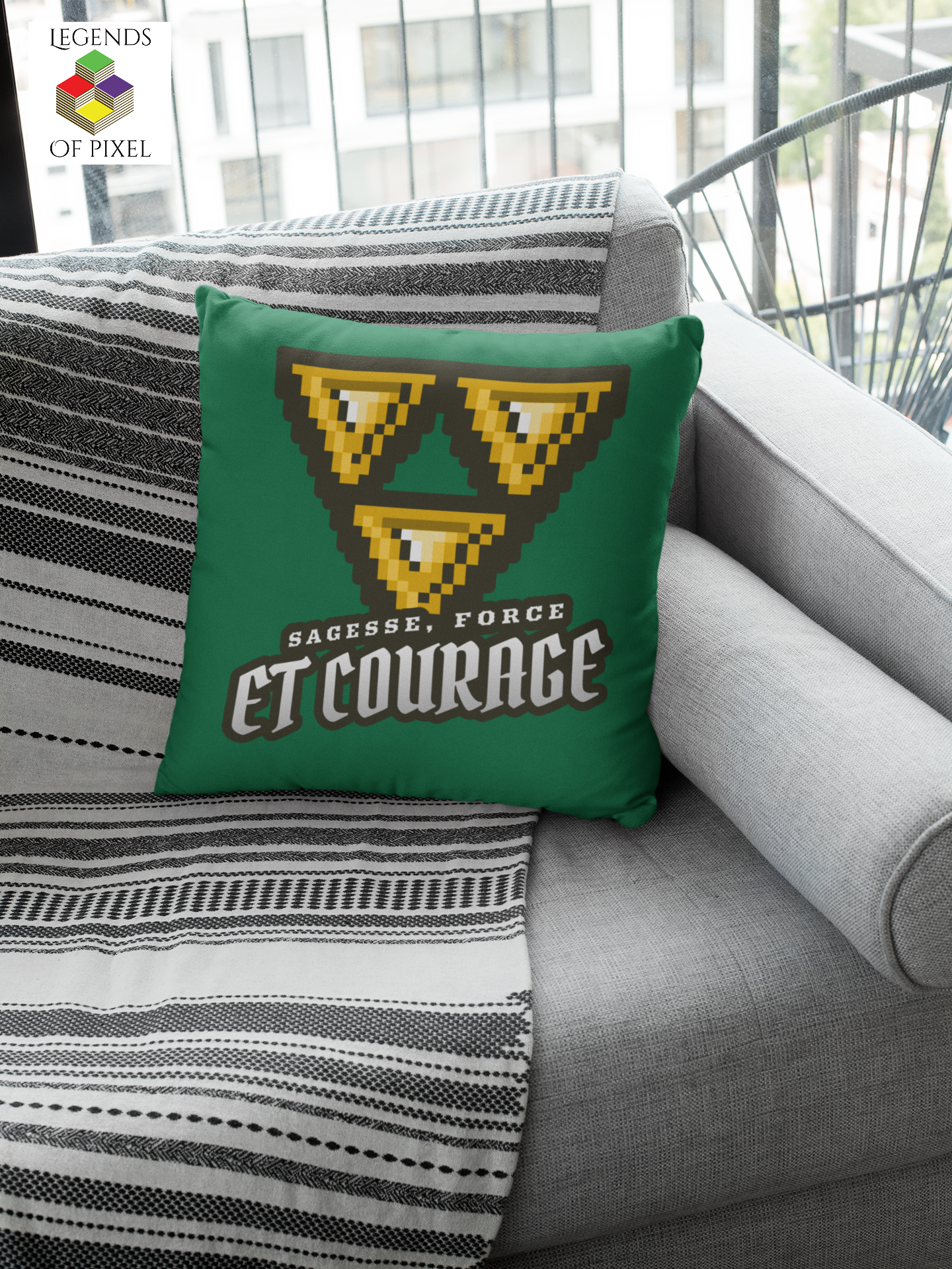 Housse de coussin Courage Force Sagesse