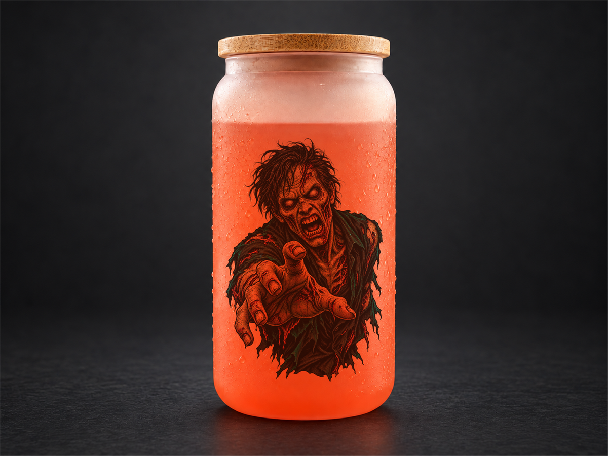 Verre givré thermoactif orange — Collection Horreur — 10 designs au choix