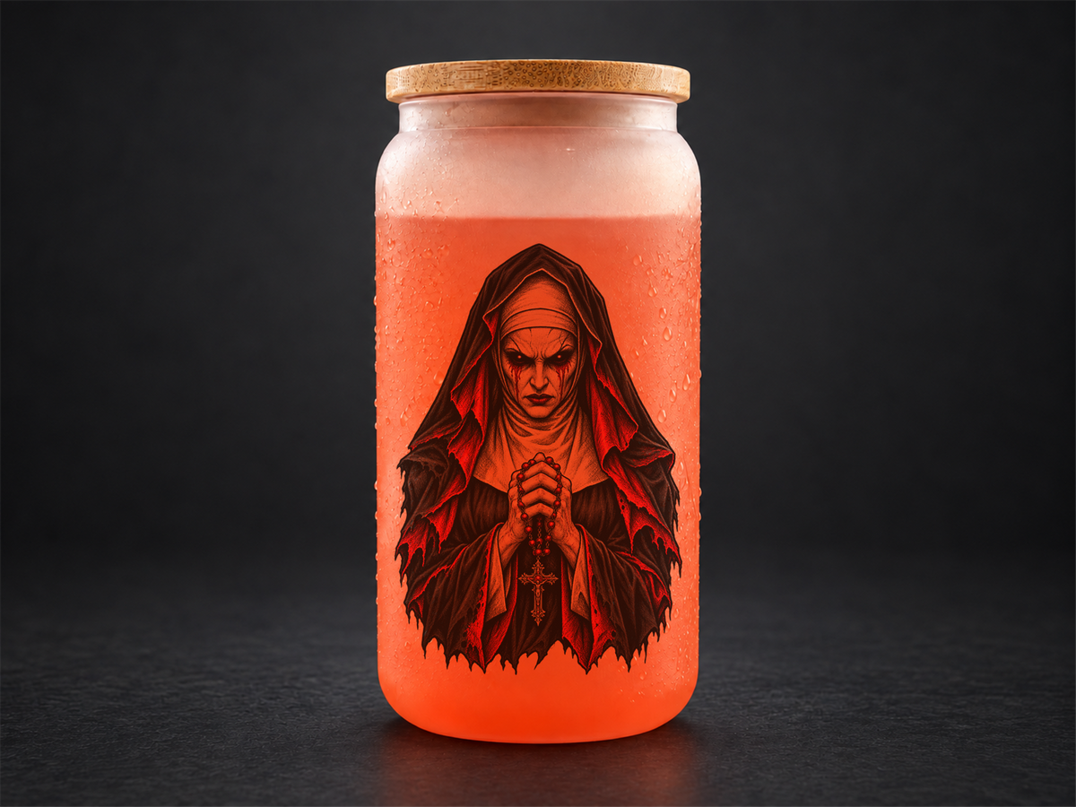 Verre givré thermoactif orange — Collection Horreur — 10 designs au choix