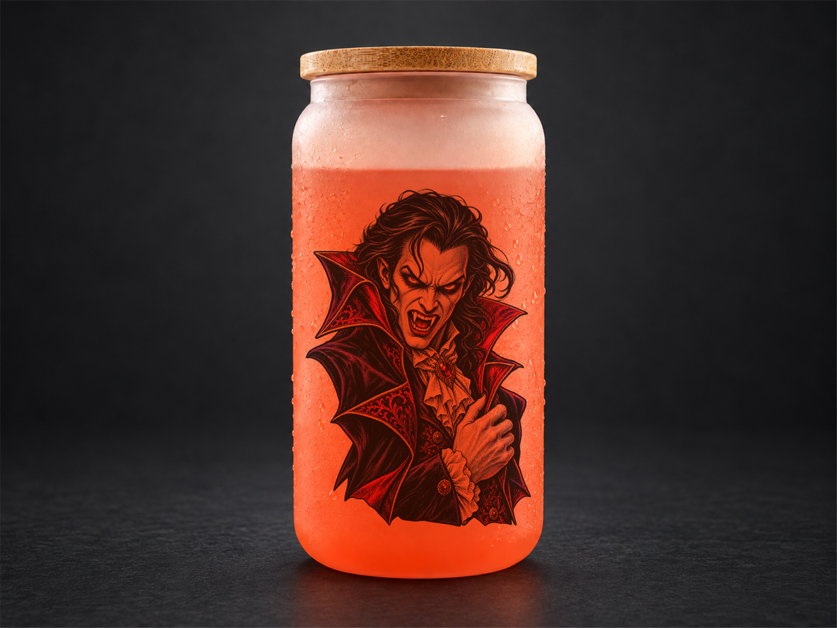 Verre givré thermoactif orange — Collection Horreur — 10 designs au choix
