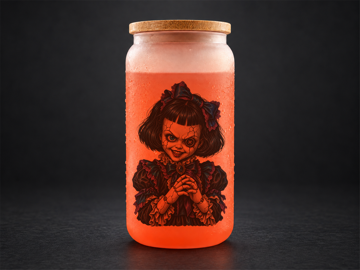 Verre givré thermoactif orange — Collection Horreur — 10 designs au choix