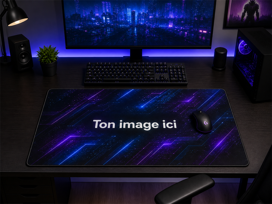 Tapis de souris XL personnalisé – 24 × 14 po