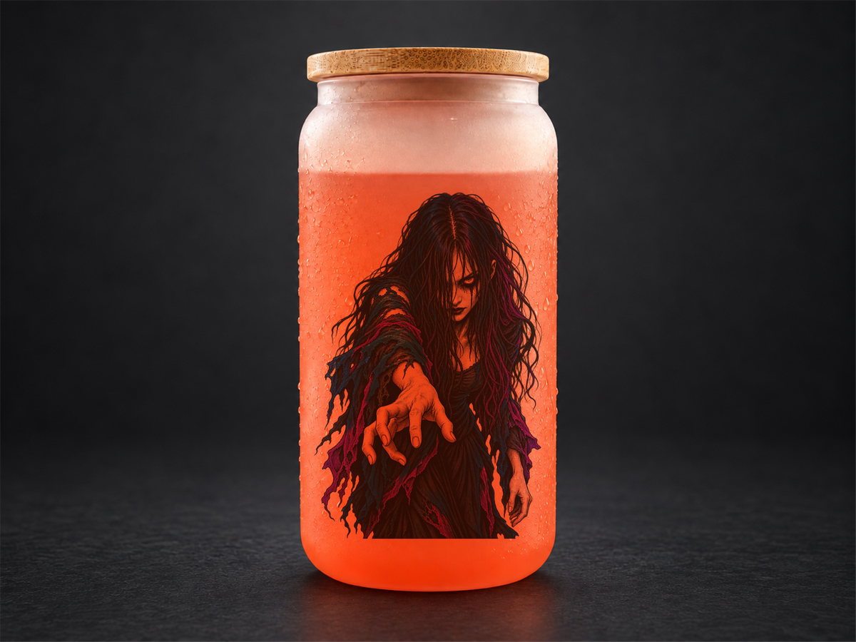 Verre givré thermoactif orange — Collection Horreur — 10 designs au choix
