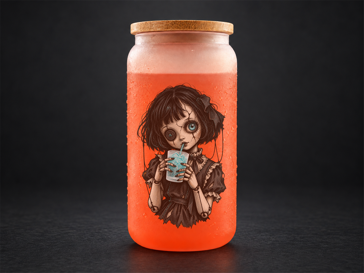 Verre givré thermoactif orange — Collection Horreur — 10 designs au choix