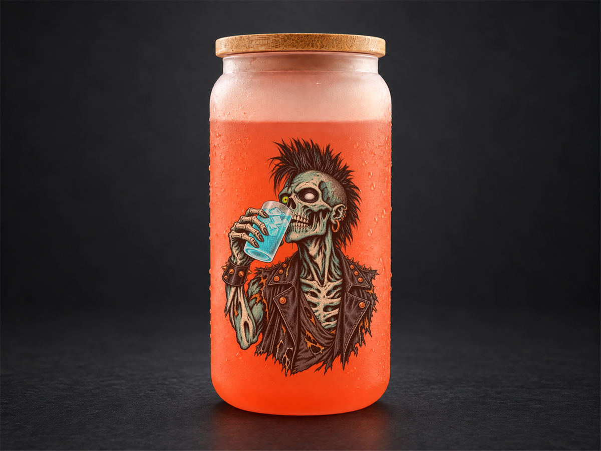 Verre givré thermoactif orange — Collection Horreur — 10 designs au choix