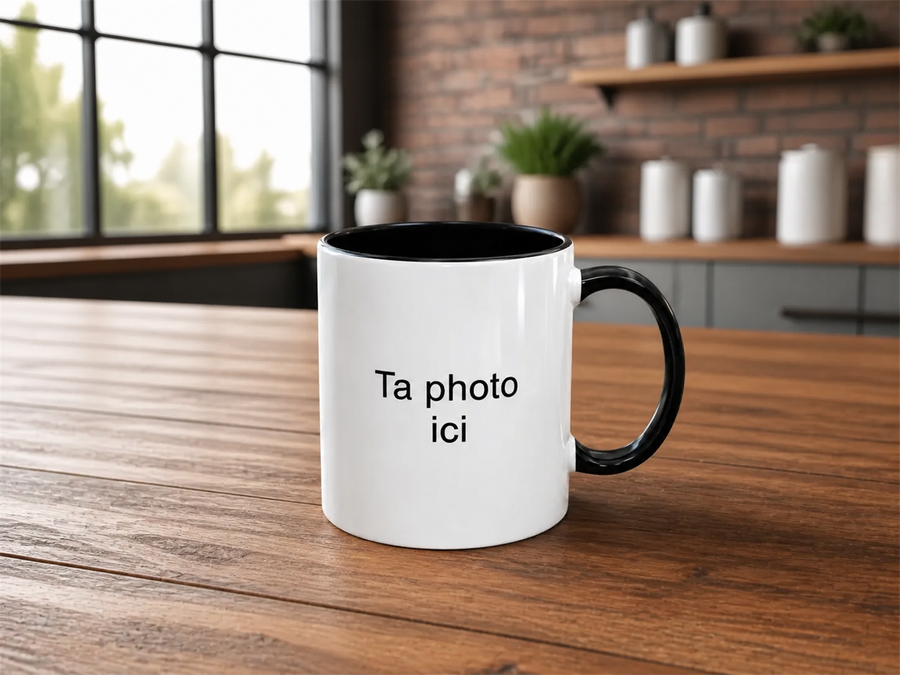 Tasse personnalisée 11 oz – Anse noire