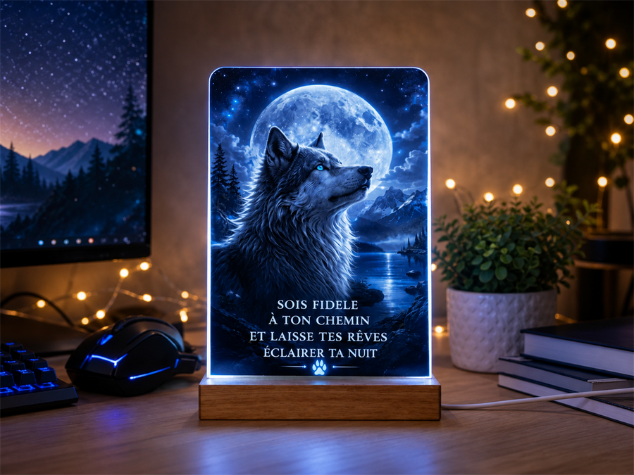 Lampe LED – Loup Mystique