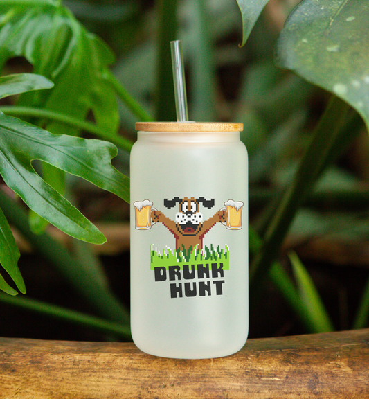 DUO Verre givré isotherme 16 onces et sous verre Drunk Hunt