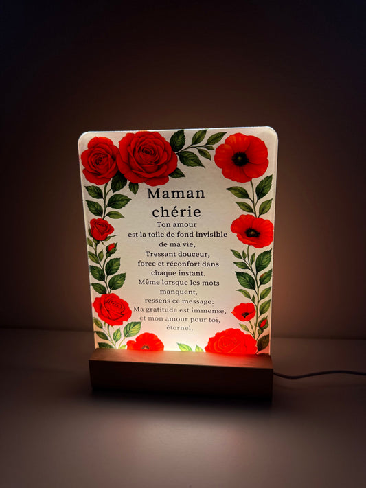 Lampe veilleuse DEL 🌸 Maman Chérie ❤️