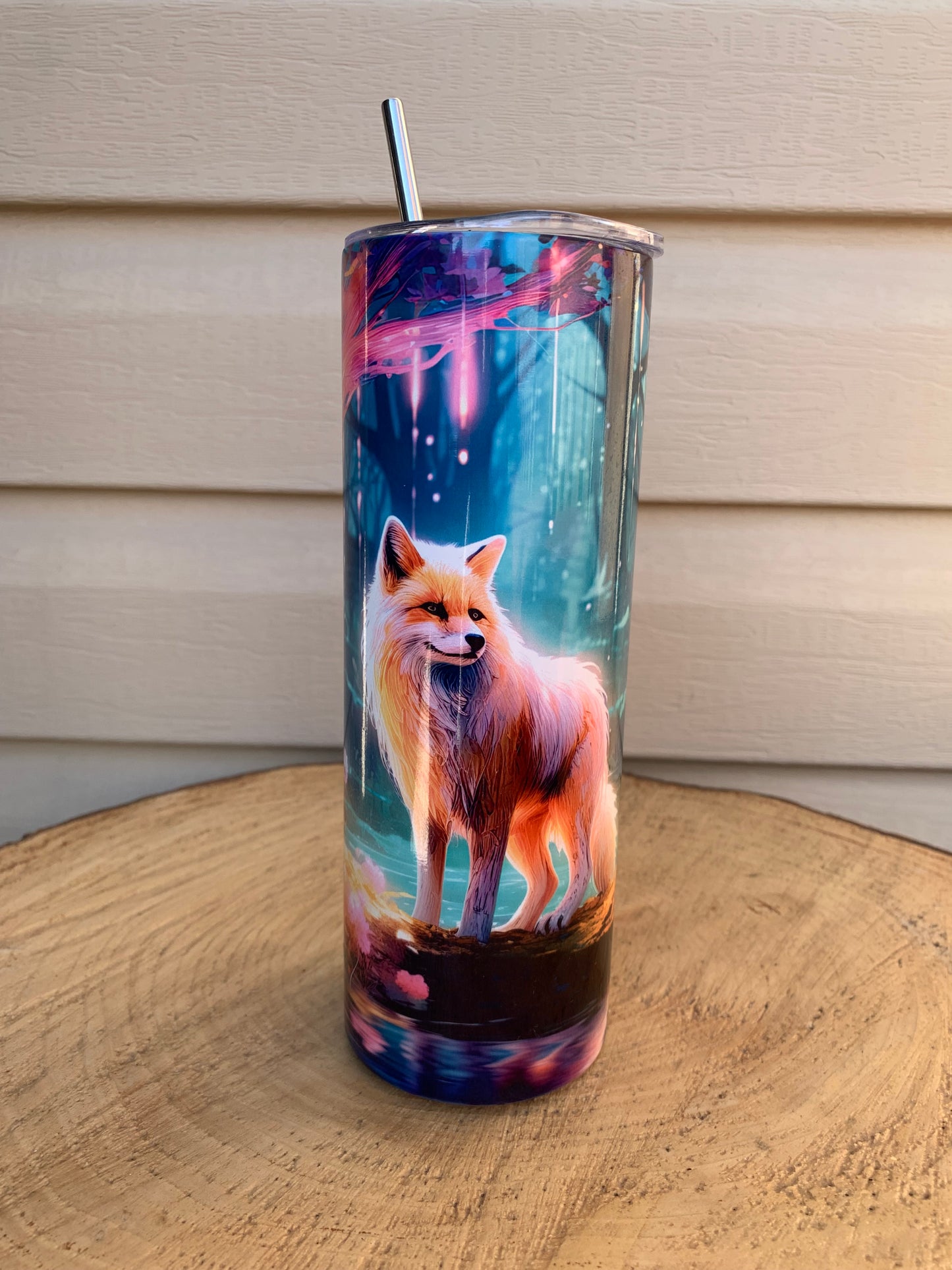 Gourde isotherme Renard 🦊 dans un joli décor féerique. 🧚