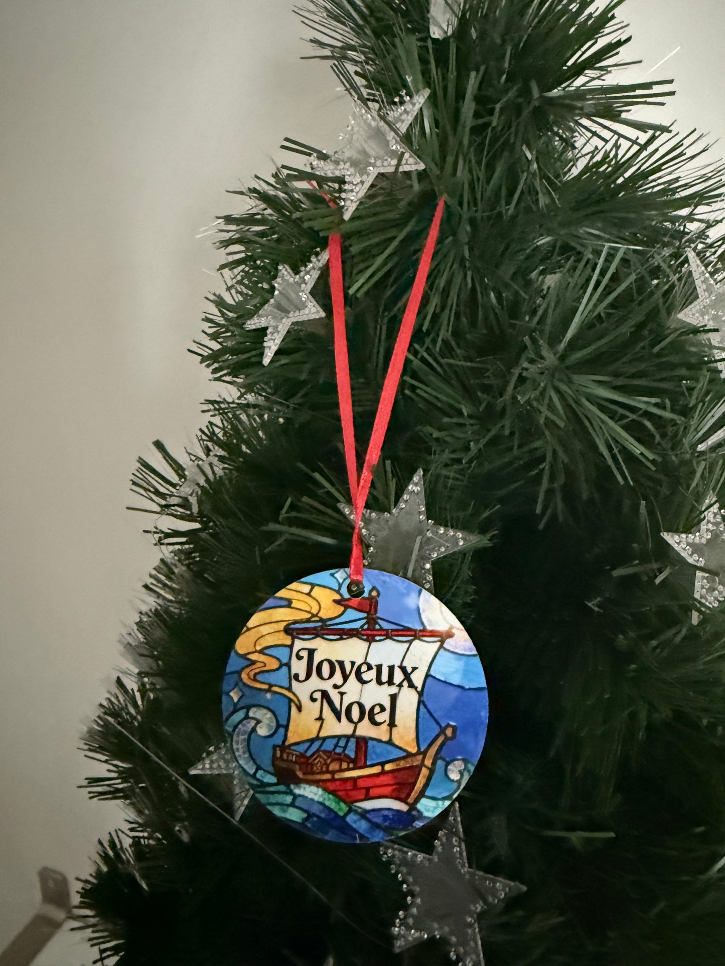 Ornement de Noël Vitrail Héro du temps