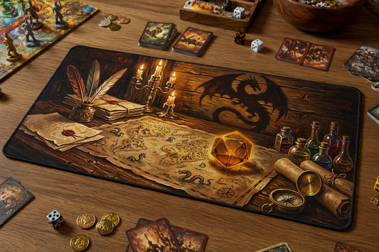 Tapis de jeu premium – Carte Fantasy immersive (jeu de société & RPG)